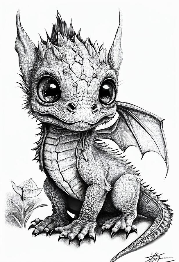 Little dragon drawn with a simple pencil on paper. AI Generated stock images Ink, Dragons, Sketchbooks, Animal Pencil Drawings, Dragon Illustration, Animal Sketches, Animal Drawings Sketches, Animal Drawings, Simple Dragon Drawing