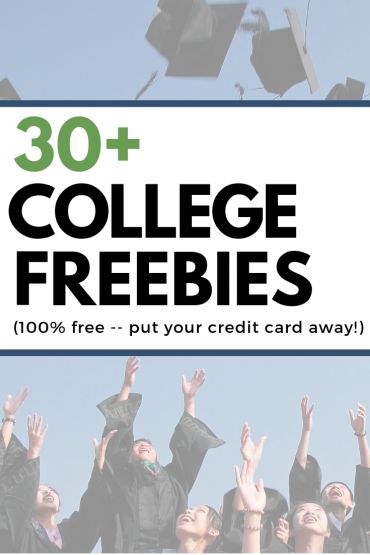 the words college freebies are in front of graduates throwing their caps into the air