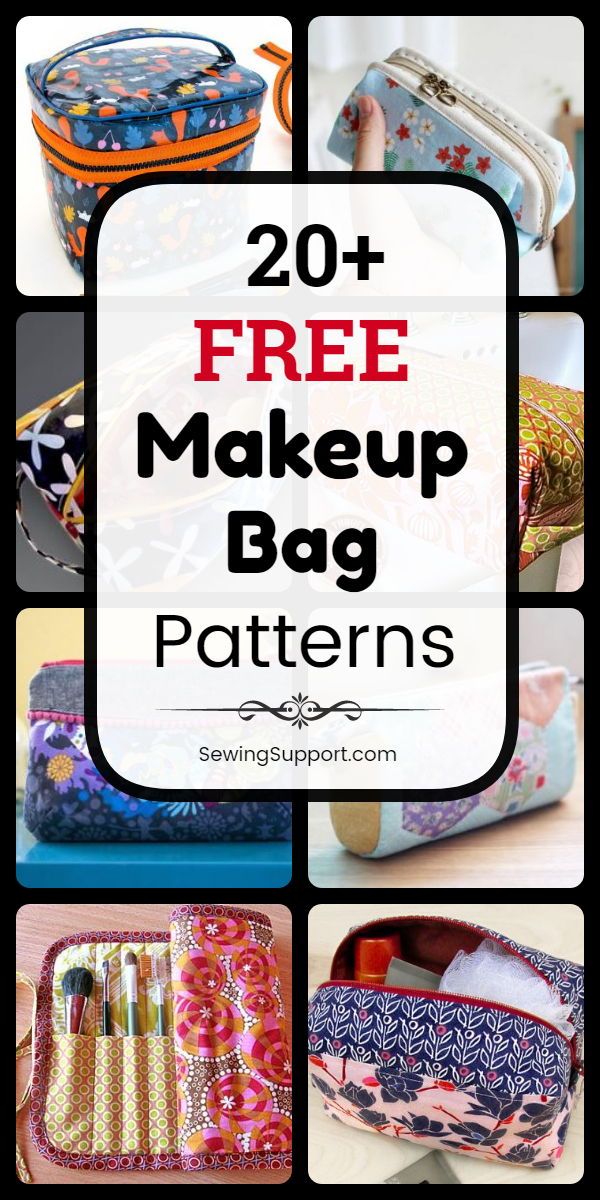 free makeup bag patterns with text overlay