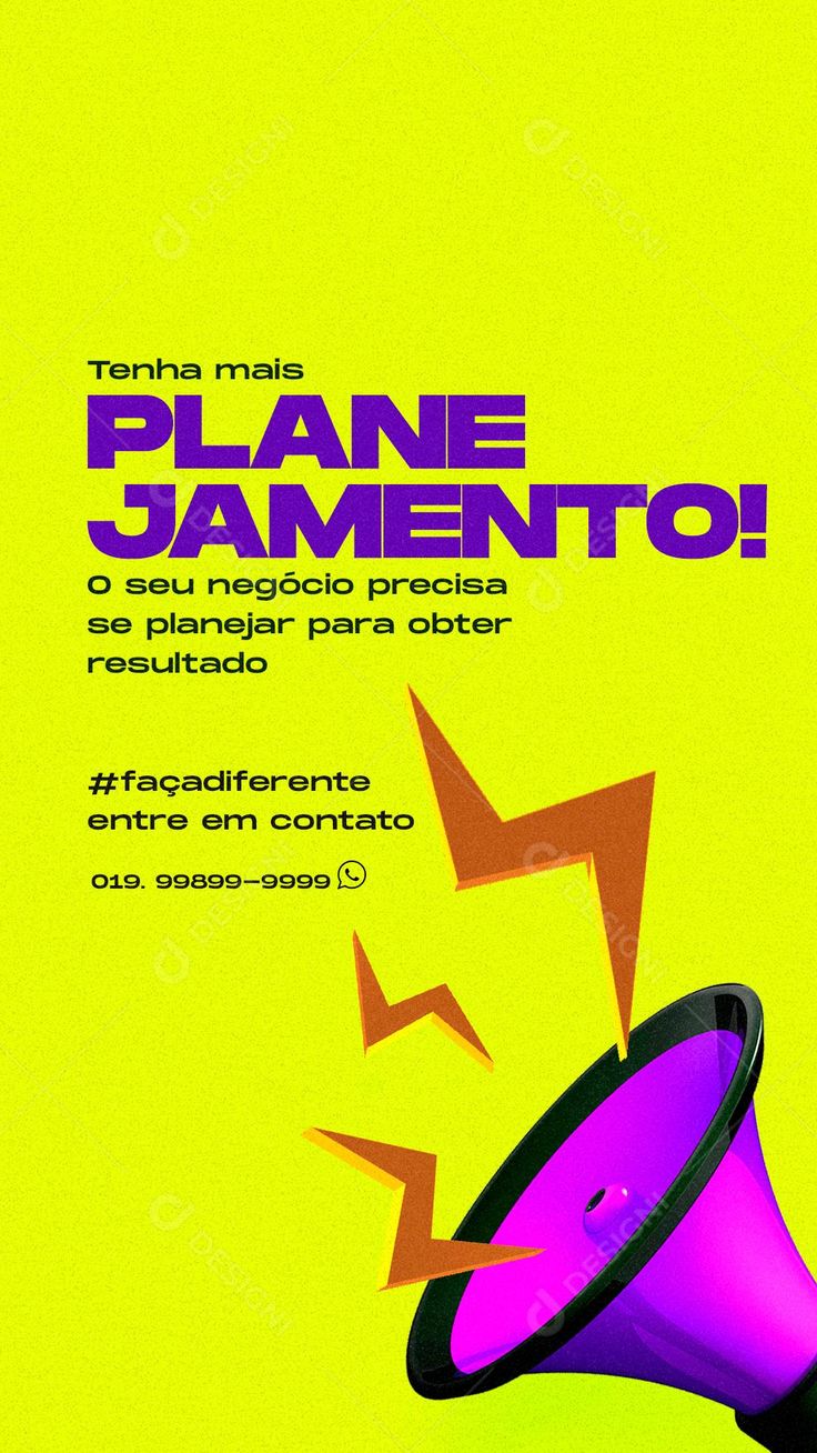 a poster with a purple megaphone on it