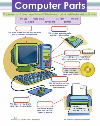 the parts of a computer that you can use to learn how to read and understand it