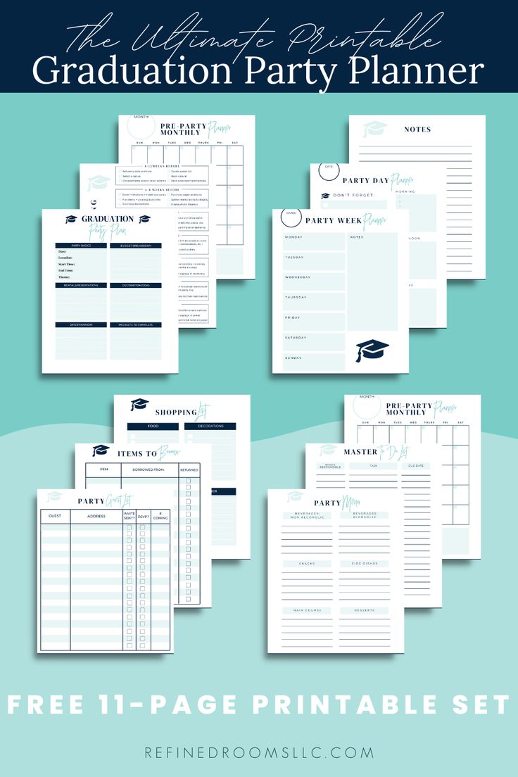 collage of graduation party planning printables. Planners, High School, Graduation Party Planning Checklist, Graduation Party Checklist, Graduation Party List, Party Planning Checklist, High School Graduation Party Planning, Graduation Party Planning, Graduation Party Planner