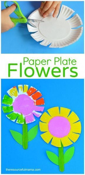 paper plate flowers that are made with construction paper