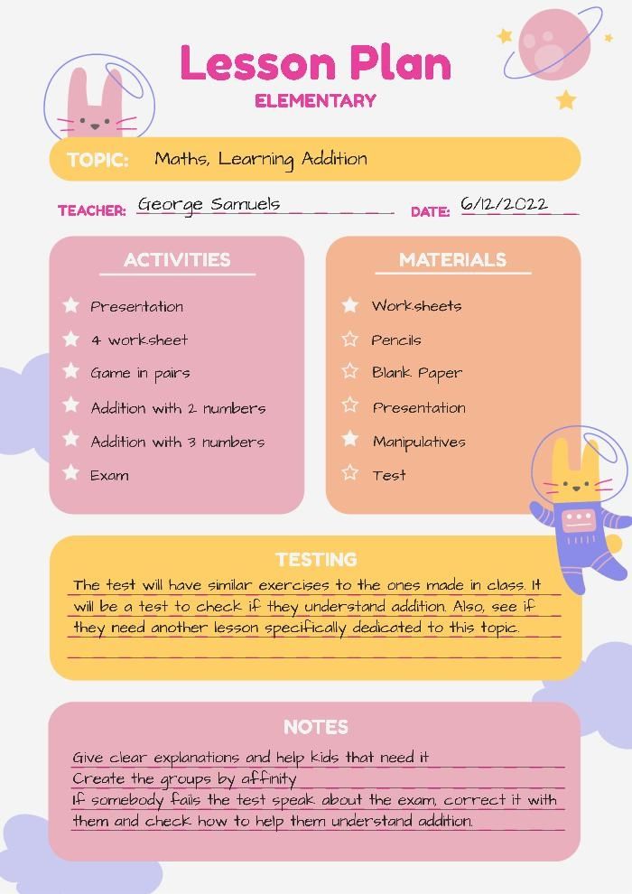 the lesson plan for kids to learn how to use it in their classroom or home