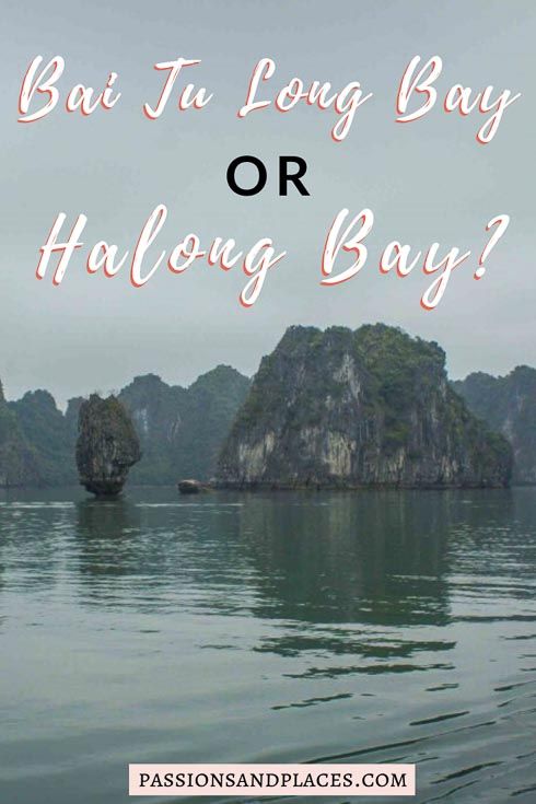 an island in halong bay with text overlay that says, batu long bay or halong bay?