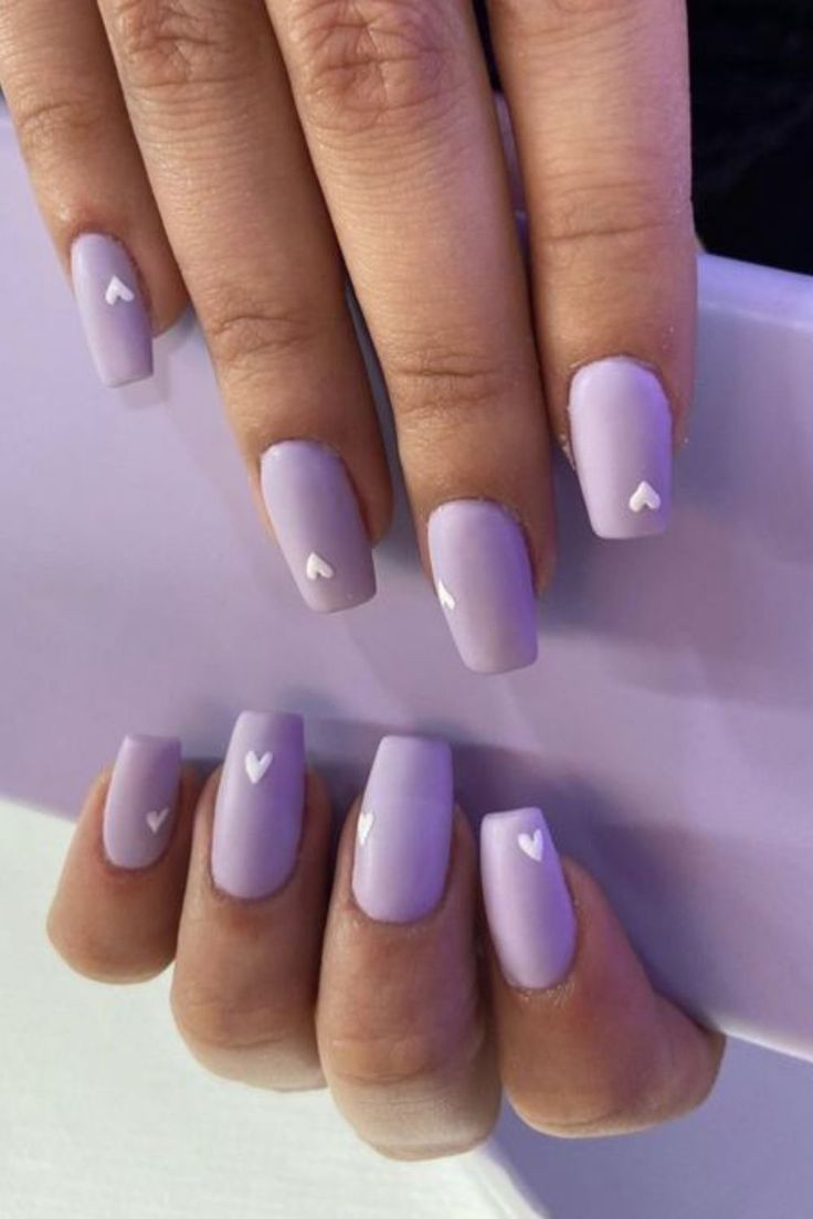 25 Birthday Nail Ideas You Shouldn’t Miss Purple Nail, Purple Nails With Design, Purple Nail Designs, Lilac Nails Design, Violet Nails, Purple Acrylic Nails, Purple Nail Art Designs, Purple Nail Art, Nail Designs With Hearts