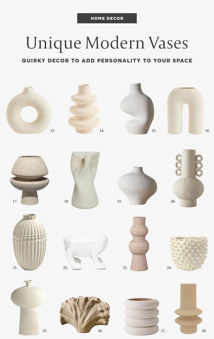 Shopping guide of unique modern vases for your home decor. Home Décor, Home Décor Accessories, Interior, Modern Vases Decor, Modern Vases, Home Decor Vases, Modern Vase, Ceramic Vases Decor, Decorative Vases