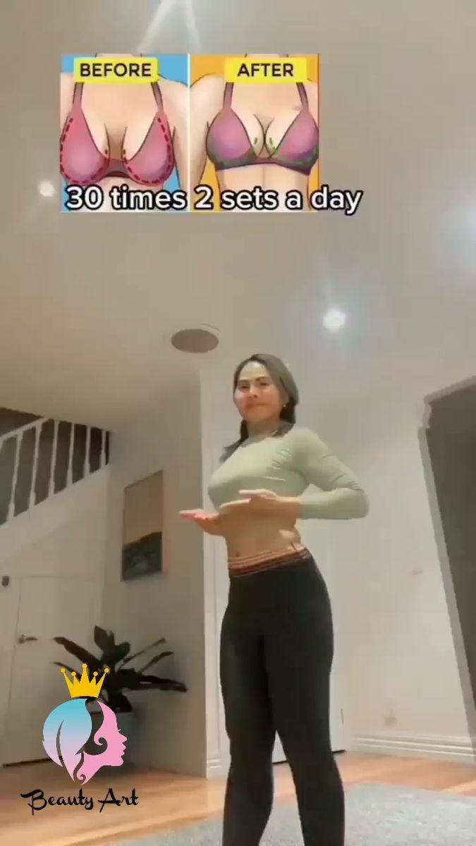 a woman standing in a living room with her stomach exposed and the words before after 30 times 2 sets a day