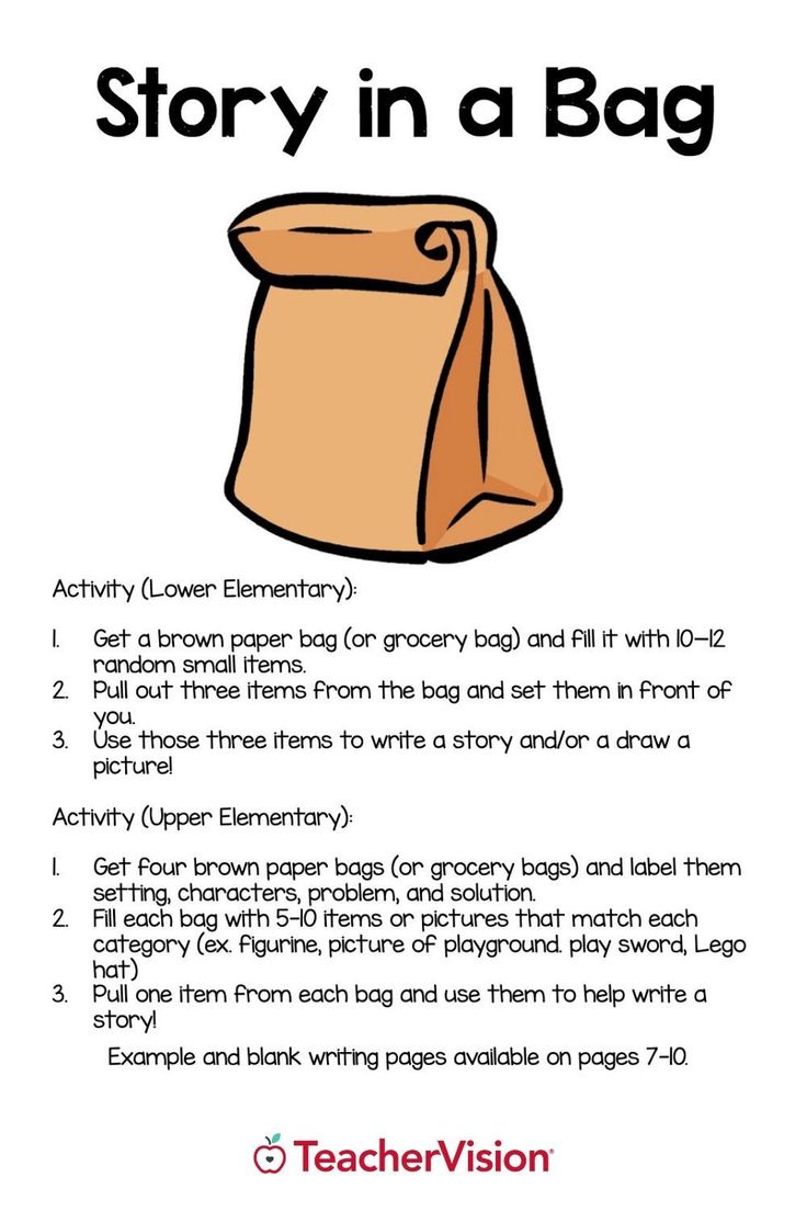 the story in a bag activity for children to learn how to write and draw it