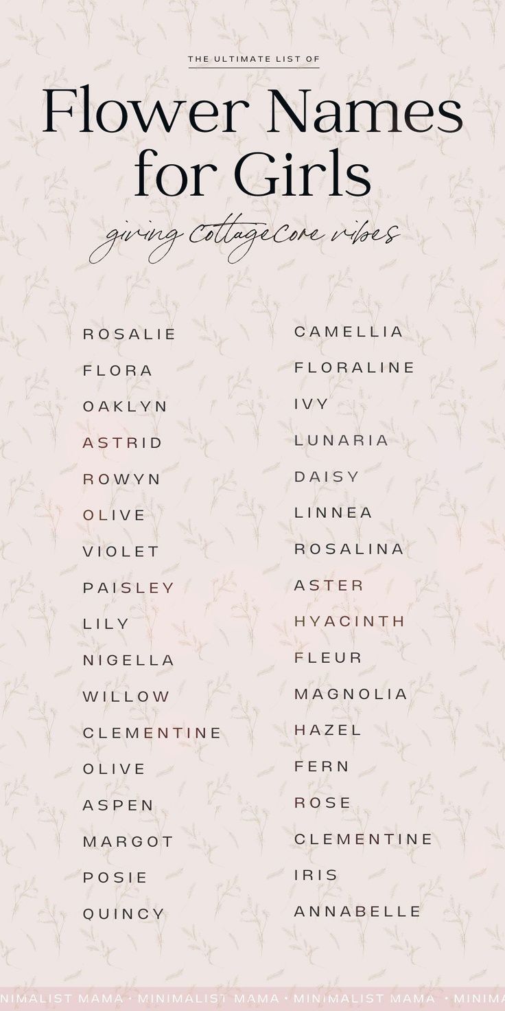 the flowers names for girls are shown