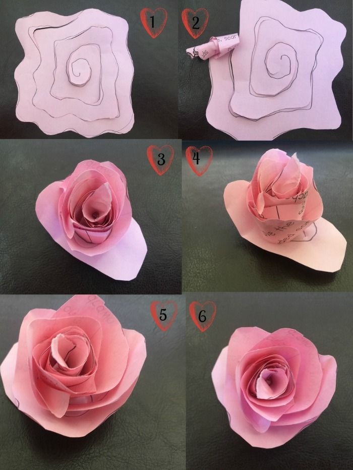 how to make a paper rose flower step by step