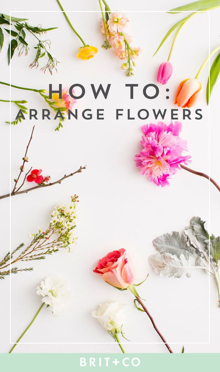 flowers arranged on top of each other with text overlaying how to arrange flowers
