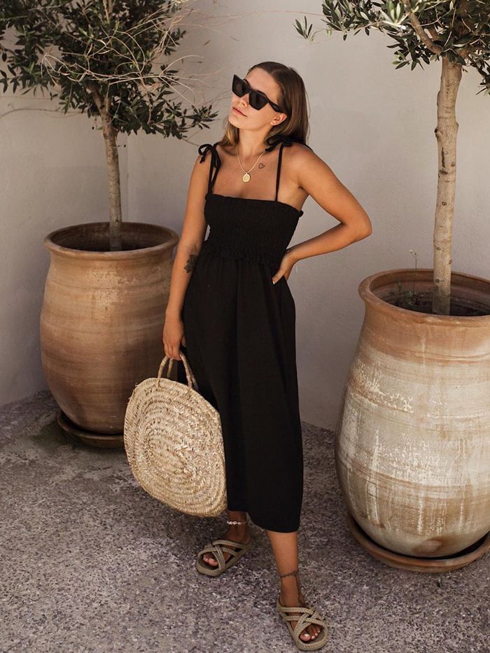Casual, Outfits, Summer Outfits, Modest Summer Outfits, Black Sundress Outfit Summer, Summer Style Casual, Summer Dress Outfits Casual, Summer Fashion Dresses Casual, Smart Casual Style