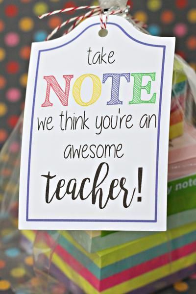 there is a note that says take note we think you're an awesome teacher