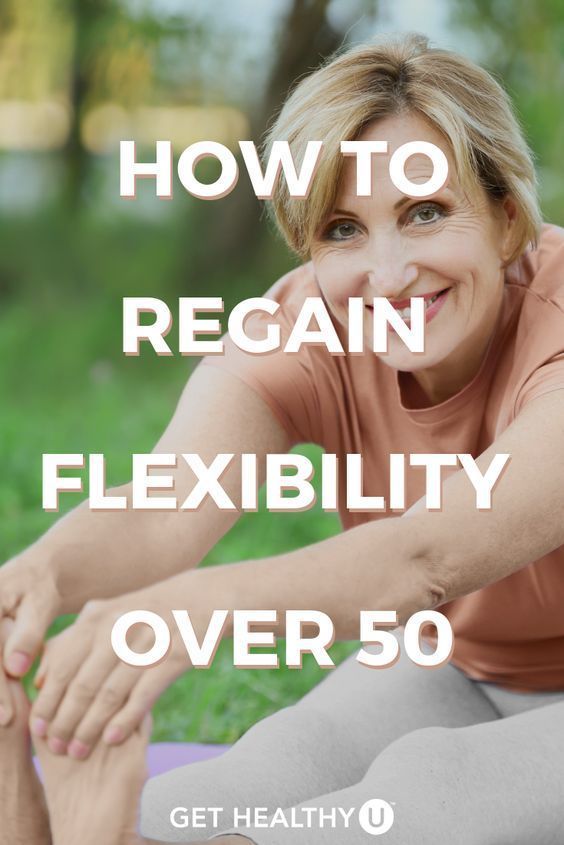 a woman sitting on the ground with her legs crossed and text overlaying how to recain flexibility over 50