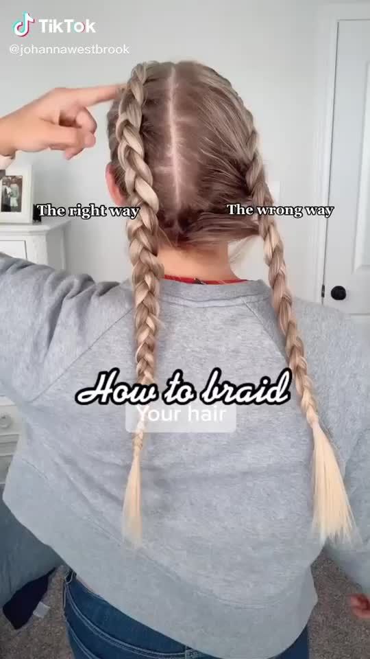 Easy Hairstyles For Long Hair, Cute Hairstyles With Braids, Hair Braid Videos, How To Do Hairstyles, How To Braid Hair, Cute Braided Hairstyles, Cute Hairstyles, Braid Hair Tutorials, 2 Braids Hairstyles