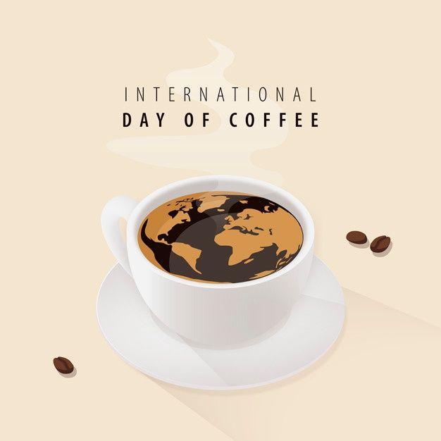 a cup of coffee with the world in it