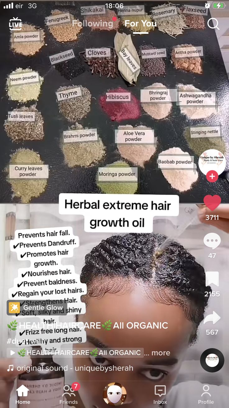 an image of hair growth oil on the app store page, with information about it