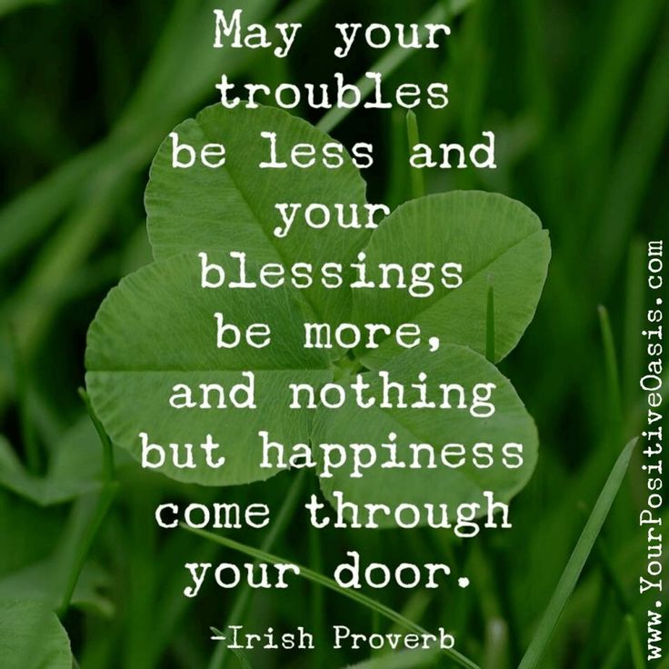 a four leaf clover sitting in the grass with a quote from irish prove on it