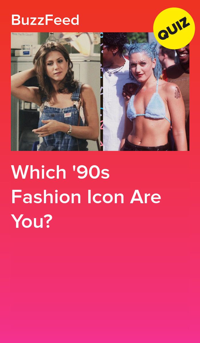 an advertisement with the words which 90's fashion icon are you?