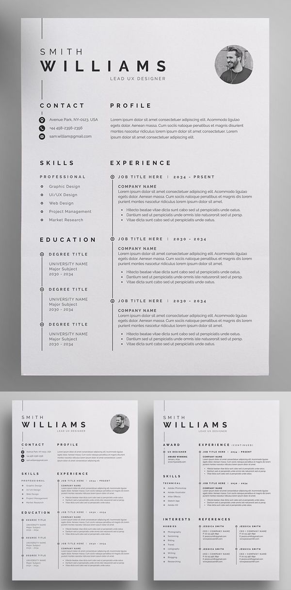 a clean and modern resume template is shown in two different positions, including the cover letter