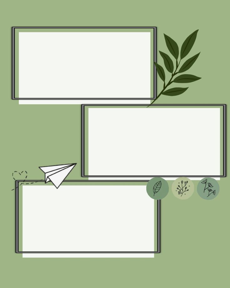 two frames with leaves and an envelope on them, one is blank for the text