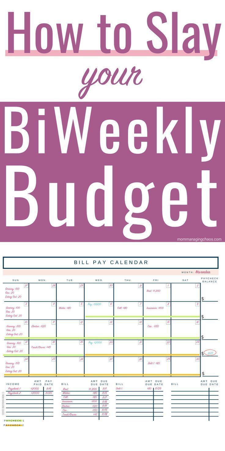 the how to slay your bi weekly budget guide is shown in pink and white