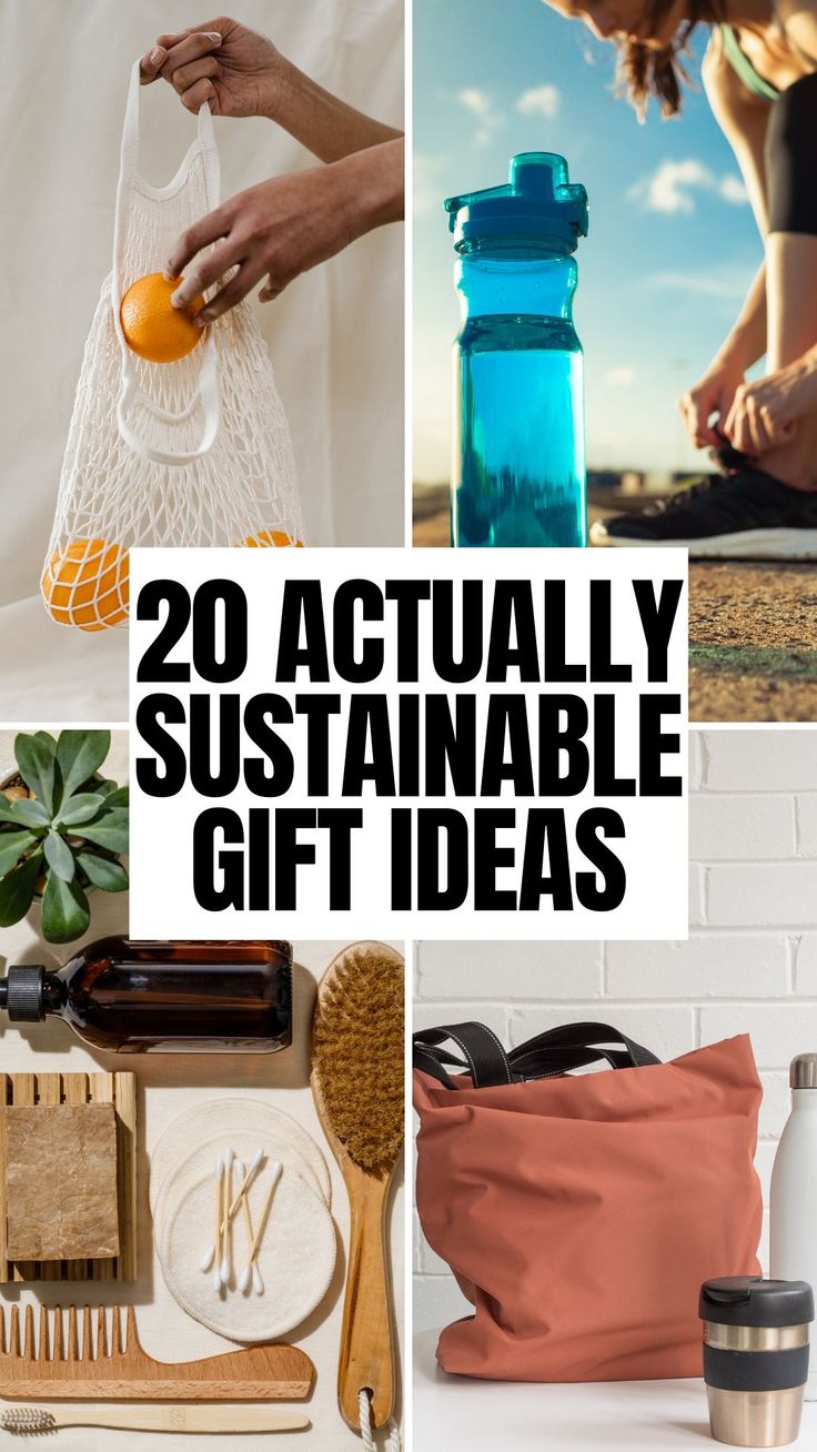the words, 20 actually suitable gift ideas are in black and white with oranges
