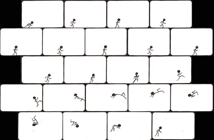 an image of a computer keyboard with stick figures on the keys and one person running