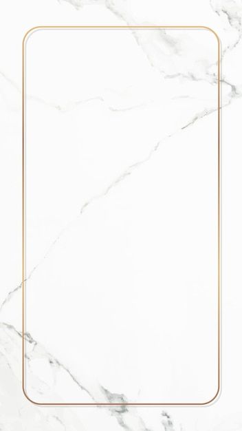 a white and gold marble background with a golden rectangle frame in the middle on top of it