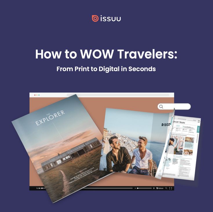 an image of two people sitting next to each other with the text how to wow travelers from print to digital in seconds