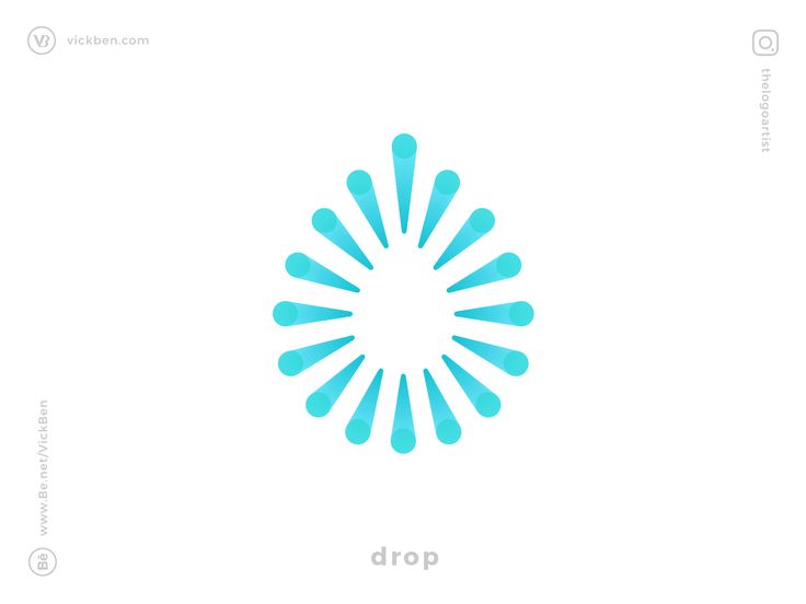 the drop logo is shown in blue on a white background, and it appears to be designed