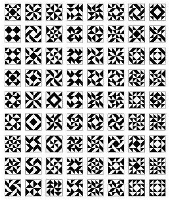 black and white geometric patterns on a white background stock photo - 1387982