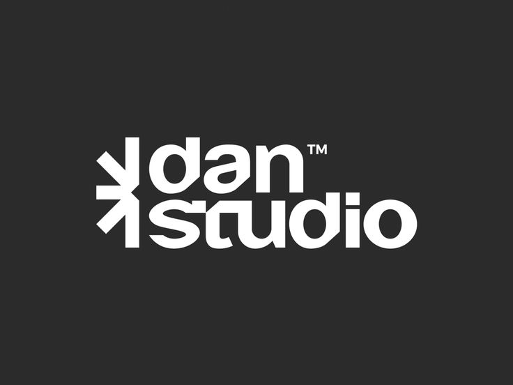 the logo for dan astudio is shown on a black background with white letters