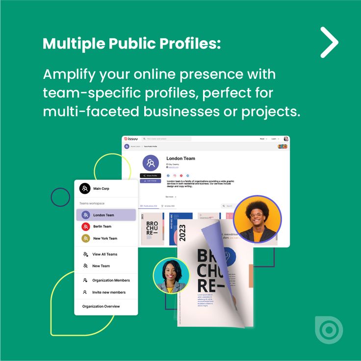 the cover of multiple public profiles, including an image of two people and one person