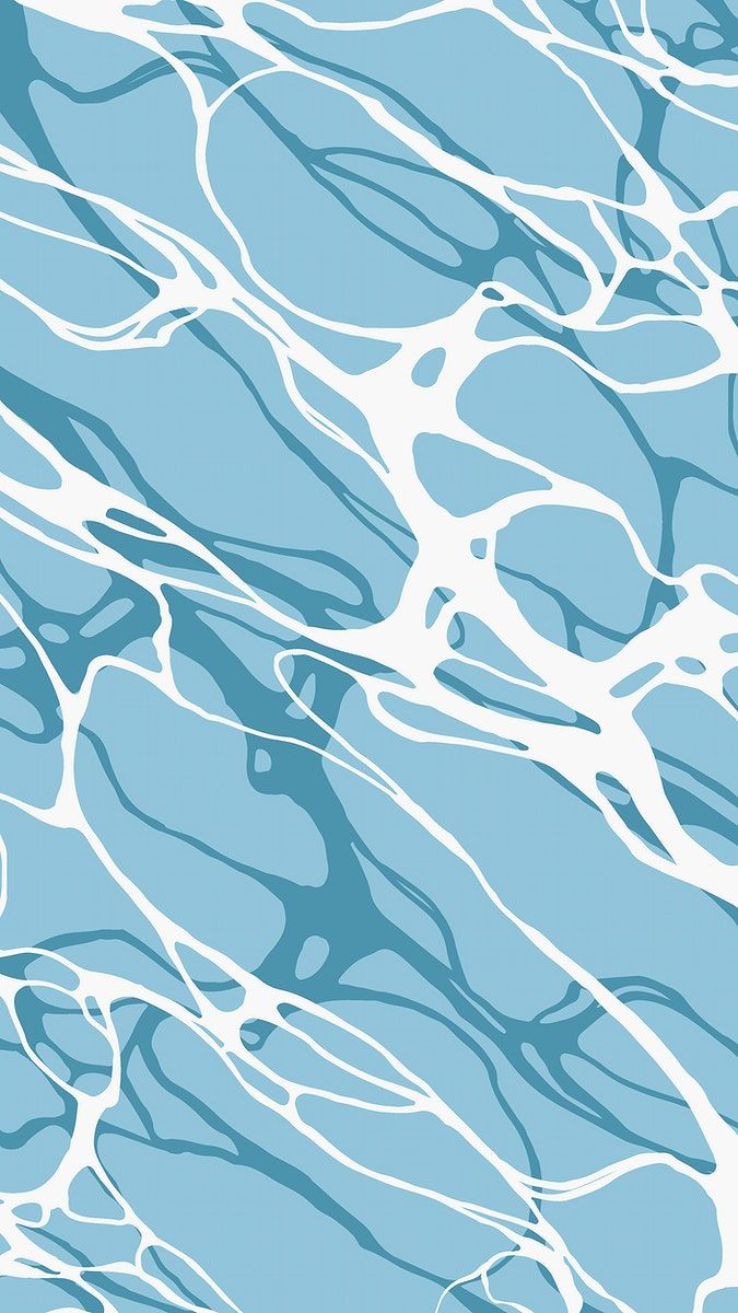 an abstract blue and white marble pattern with wavy lines on the surface, as well as water