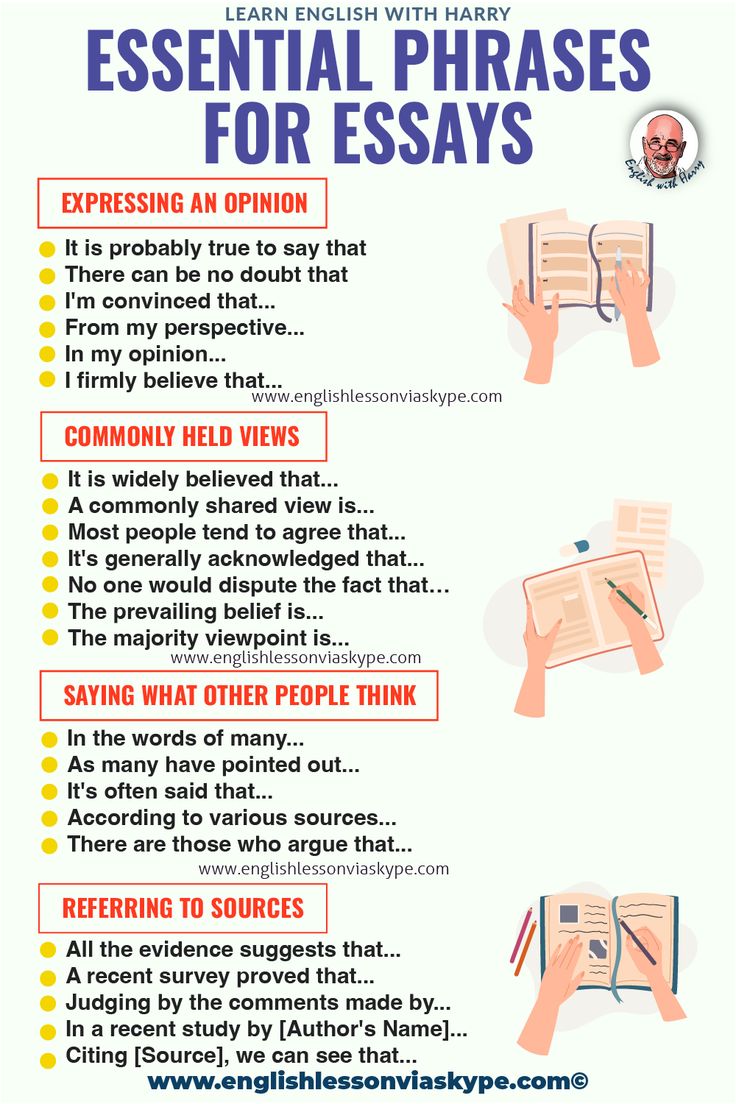 an info sheet describing the different types of phrases and how they are used to describe them