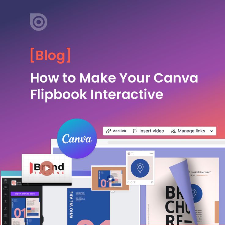 the image shows how to make your canva flipbook interactive with text and images