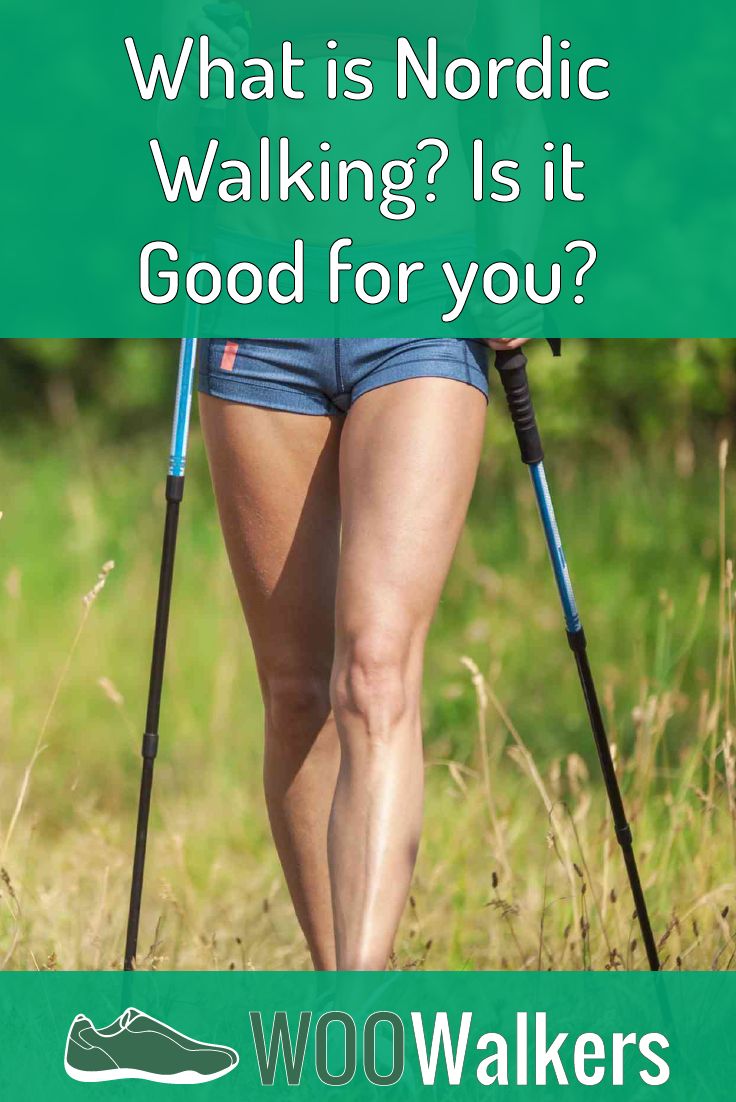 a woman walking with crutches on her legs and the words, what is nordic walking? i'm it good for you?