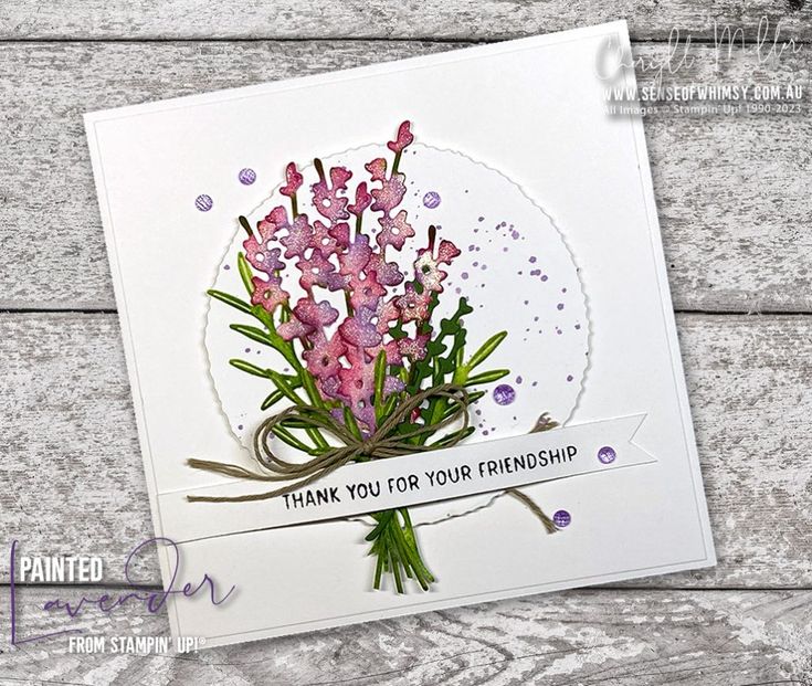 a handmade card with pink flowers on it and the words thank you for your friend
