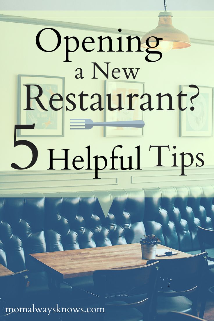 a restaurant with the text opening a new restaurant 5 helpful tips on how to use it