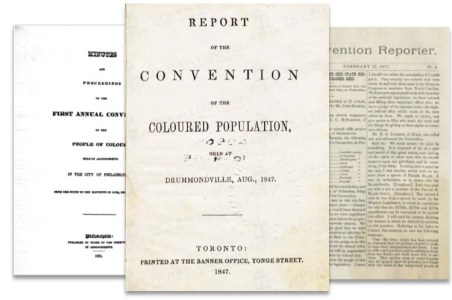 Collage of convention documents