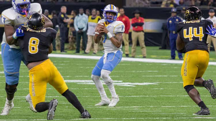 Grambling State beats Southern in Bayou Classic in Mercedes-Benz Superdome in New Orleans, LA.