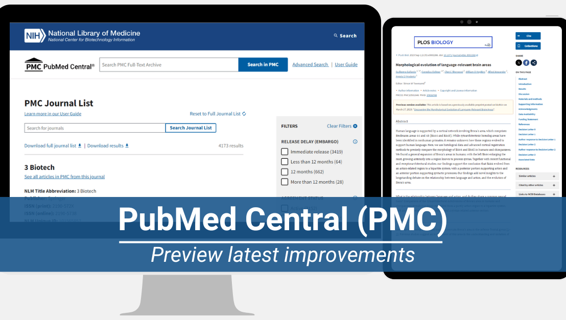 Preview Upcoming Improvements to PubMed Central (PMC)