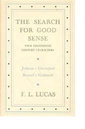 Cover of first U.K. edition of 'The Search for Good Sense'