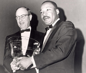 Jacob Rothschild and Martin Luther King, Jr. at the Nobel Peace Prize dinner, January 1965.