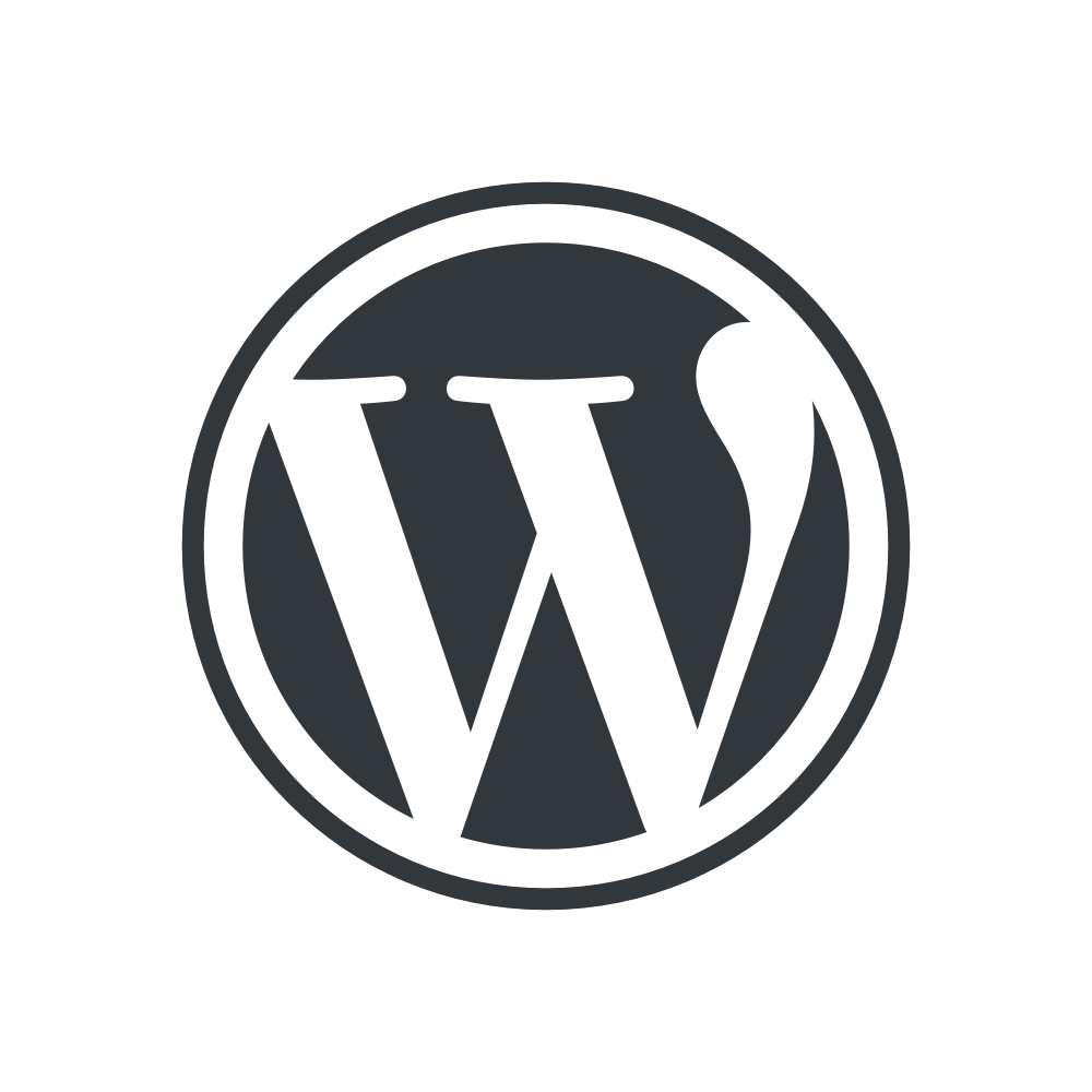 An image of the WordPress logo, which is the letter W with a circle.