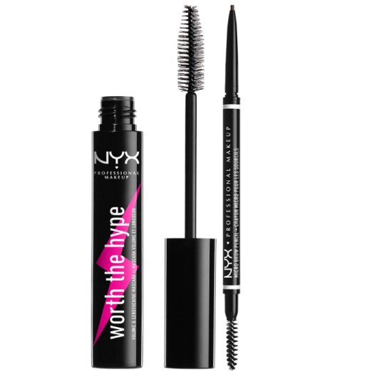 NYX Professional Makeup Micro Eyebrow Pencil and Black Volumizing Mascara Duo, $33. Available at Lookfantastic. 