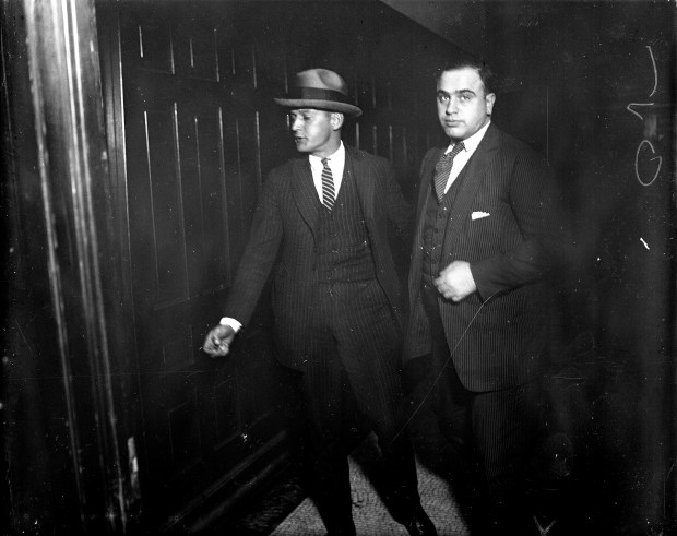 Beer runner Al Brown, an alias for Al Capone, is in Criminal Court in an early undated photo. (Chicago Herald and Examiner)