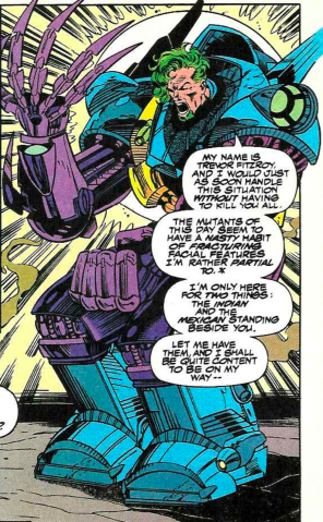 Fitzroy, now with knock-off Transformer armor! (X-Force #32)